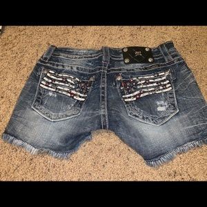 American Flag Miss Me Jean Shorts